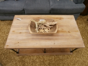 1908 Iron Wood Shelf coffee table