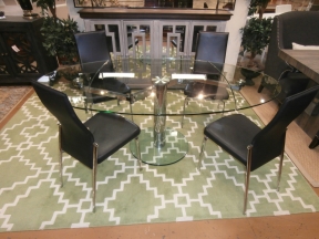 Scan Glass Adj Dr Table/4 Chairs