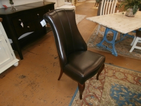 S/6 American Drew Leather Dining Chairs