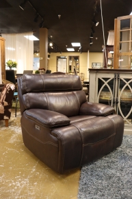 Havertys Leather Glider Power Recliner