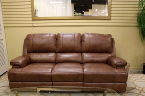 Bassett Leather Pwr Reclining Sofa