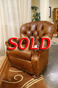 Temple Tufted Leather Chair