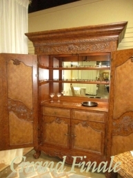Carved Front Bar Cabinet