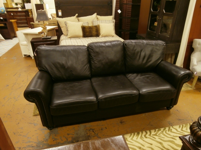 76 nailhead leather sofa