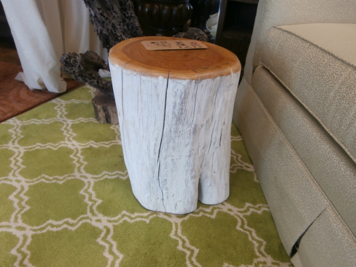 acacia trunk side table