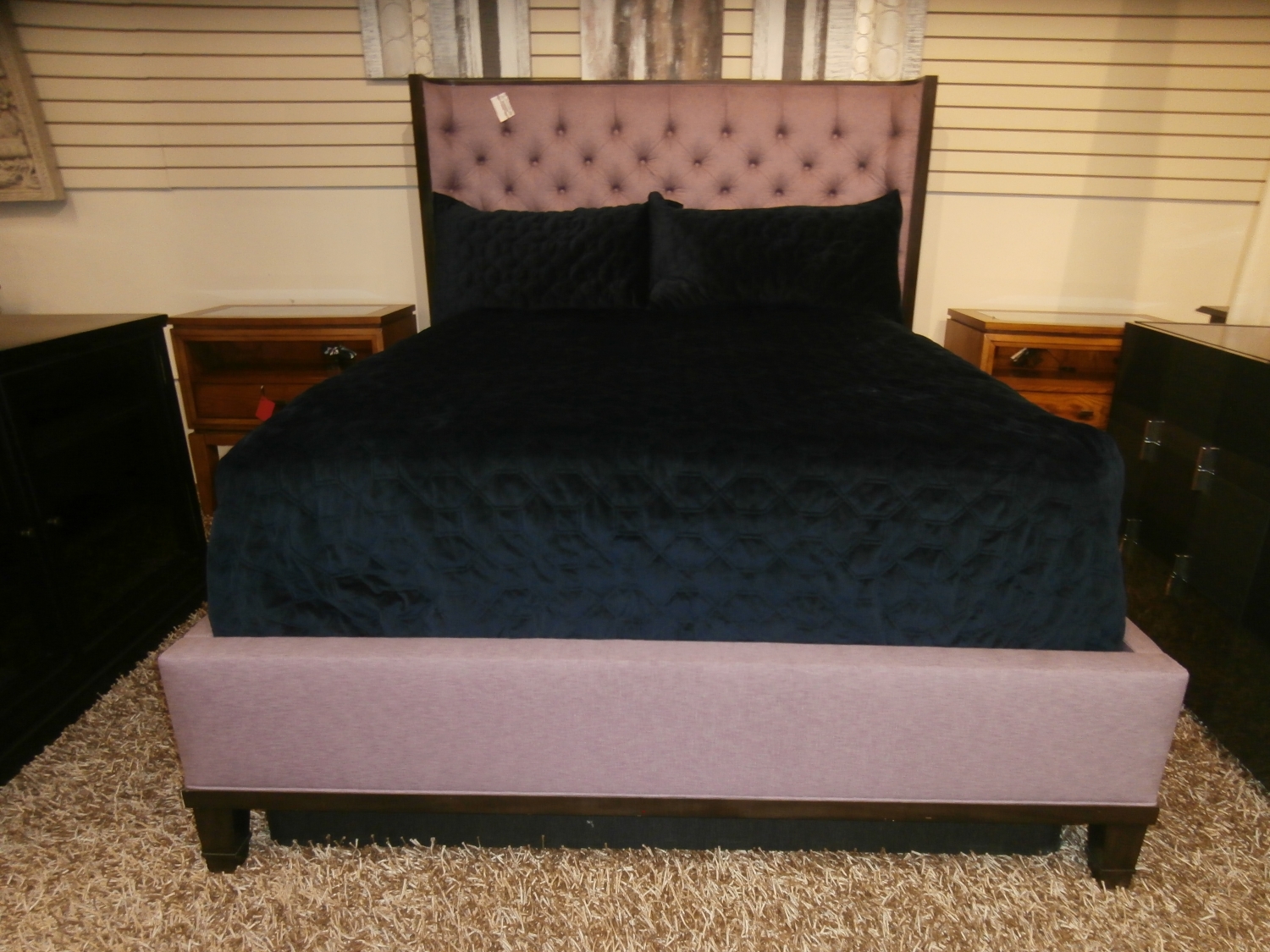 Upholstered Tufted Bed At The Missing Piece