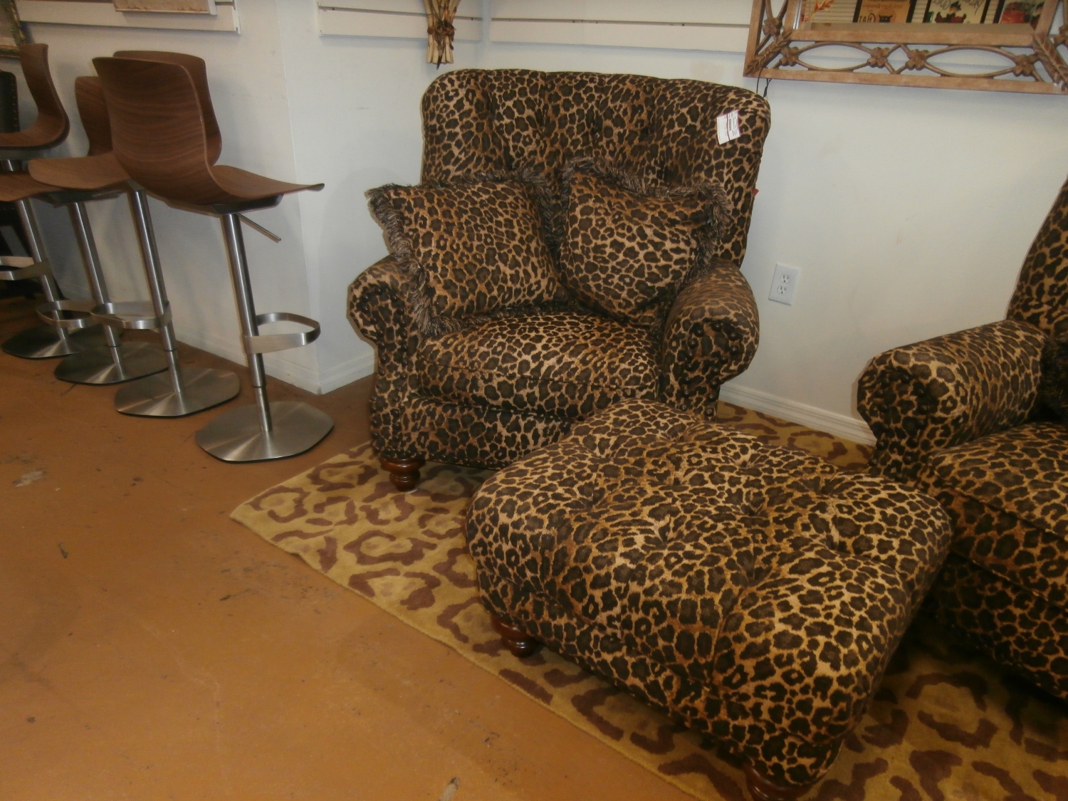 Gallery Animal Print Chair & Ottoman at The Missing Piece