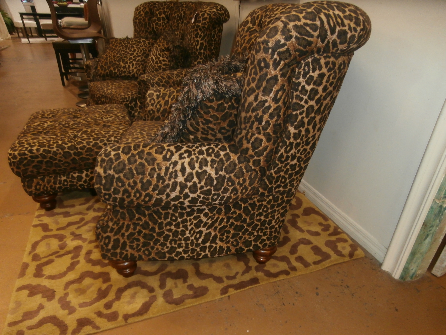 Gallery Animal Print Chair & Ottoman at The Missing Piece