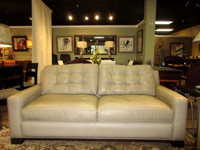 hancock and moore white leather nailhead sofa price