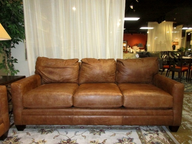lexington gray leather sofa