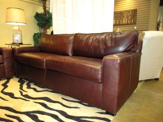 mitchell gold leather sofa