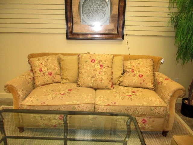 Yellow deals floral sofa