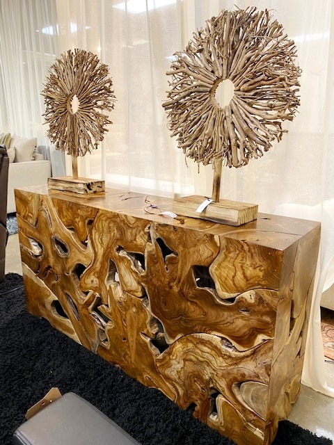 Gold sequoia deals console table