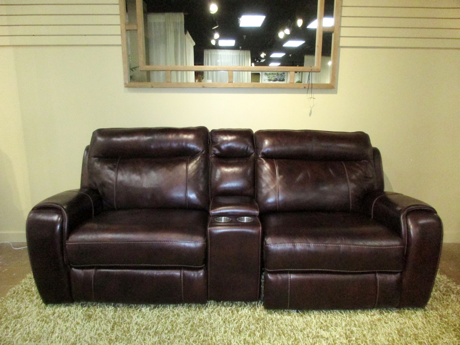 Havertys leather sofa deals recliner