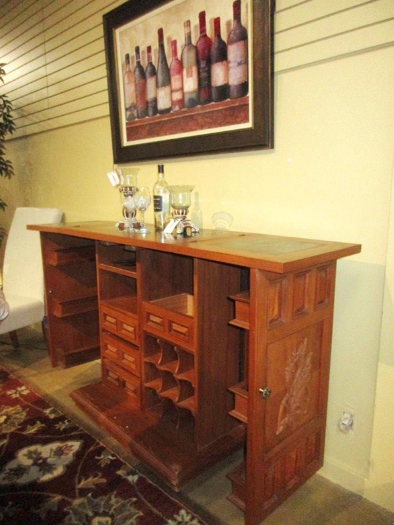 Carved Wood Bar Cabinet at The Missing Piece