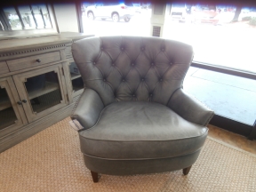 PB Leather Tufted Chair