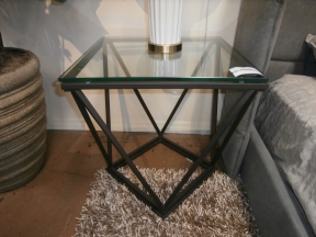 Glass/Metal End Table