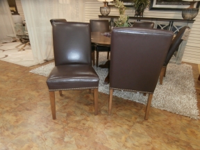 S/6 Ethan Allen Lthr Dr Chairs