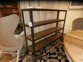 Wheeled Wood/Metal Console