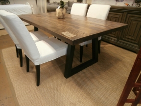 Rustic Blueprint Dr Table & 4 Chairs