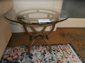 Metal/Glass Round End Table