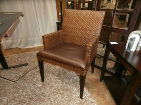 Henredon Woven Lthr Dr Chair