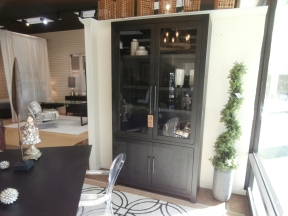 RH Davos Oak Glass Door Cabinet