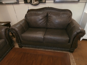 Ashley Malacara Leather Loveseat