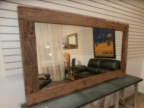 Rustic Wood Floor Mirror