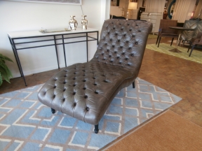 Ethan Allen Leather Chaise