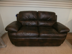 American Sign Leather Loveseat