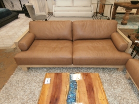 Leather/Rattan Sofa