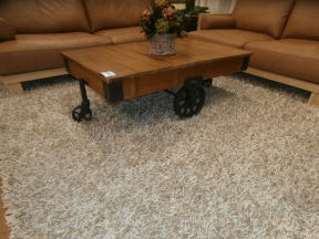 Zona Wood/Metal Wheel Coffee Table