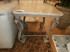 Fossil Top/Metal End Table