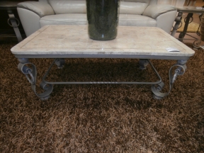 Fossil Top/Metal Coffee Table