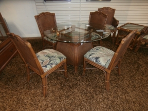 Tommy B Like Rattan Dr Table/6Chrs