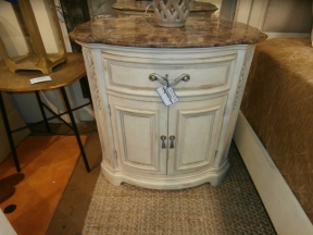 Stone Top Round Nightstand