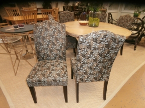 S/6 Leaf Print Dining Chairs