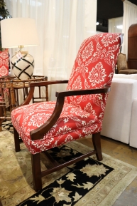 Fabric/Wood Arm Chair