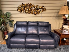 Kanes Leather Pwr Recl Sofa