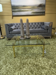 Glass/Brass Coffee Table