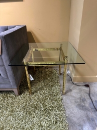 Glass/Brass End Table