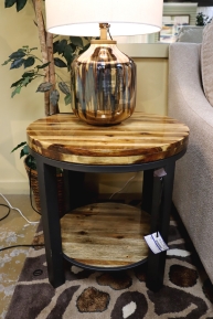 Rustic Round End Table