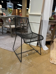 Pair CB2 Reed Metal Chairs