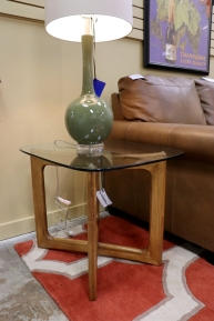 MCM Glass Top End Table