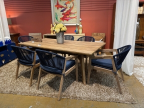 Teak Outdoor Table w/6 Nautica Chairs