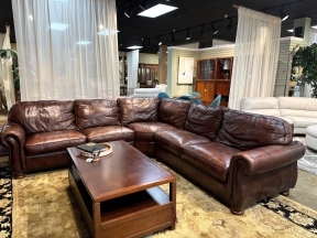 Thomasville 3 Pc Leather Sectional