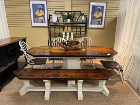 Rustic Table W/4 Chairs & Bench