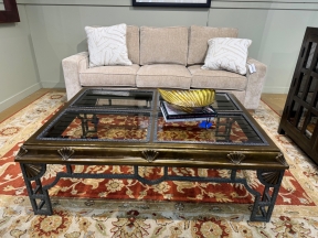 La Barge Glass Top Coffee Table