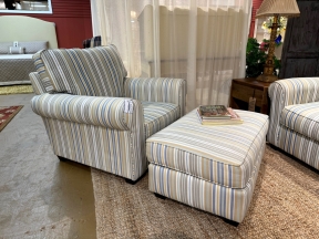 Style Line Striped Chair w/Ottoman